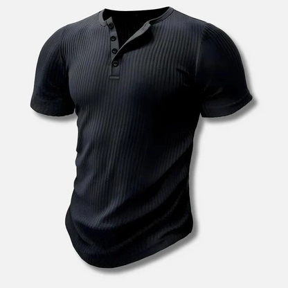 Men's Muscle Fit Half-Button T-Shirt