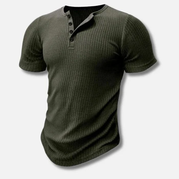 Men's Muscle Fit Half-Button T-Shirt