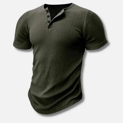 Men's Muscle Fit Half-Button T-Shirt