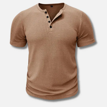 Men's Muscle Fit Half-Button T-Shirt
