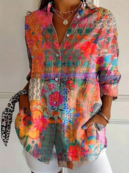 Colorful Blouse with Playful All-Over Print