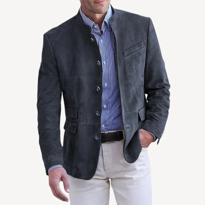 Men's Blazer Jacket with Stand Collar