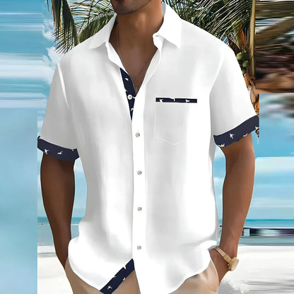 Men's Short Sleeve Contrast Detail Shirt