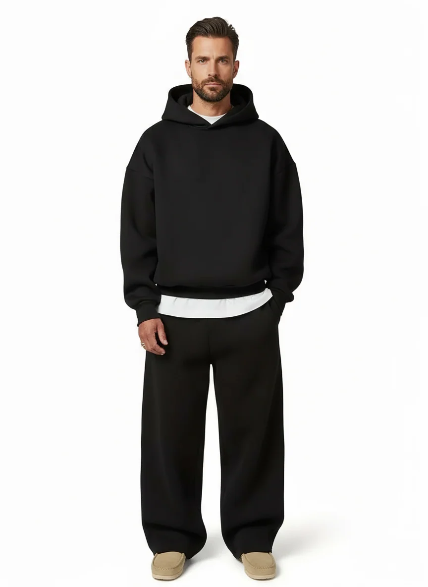 Men's Hooded Straight Fit Tracksuit Set