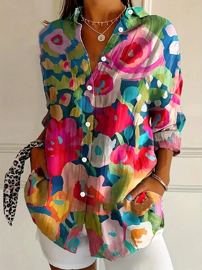 Colorful Blouse with Playful All-Over Print