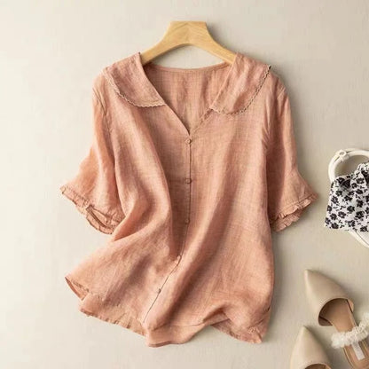Vintage Blouse with Scalloped Collar