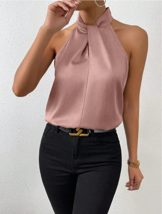 Women's Knot Neck Sleeveless Top