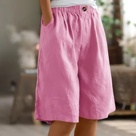 Women's Relaxed Bermuda Shorts with Elastic Waist