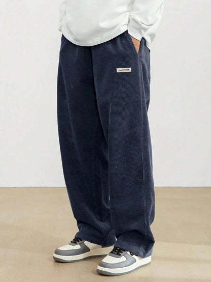 Men's Wide Leg Baggy Trousers with Adjustable Waist