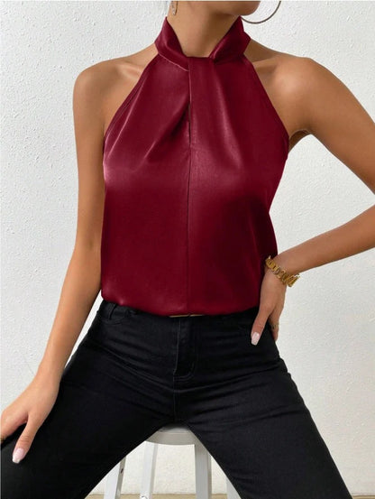 Women's Knot Neck Sleeveless Top