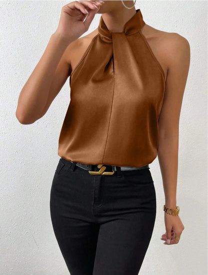 Women's Knot Neck Sleeveless Top