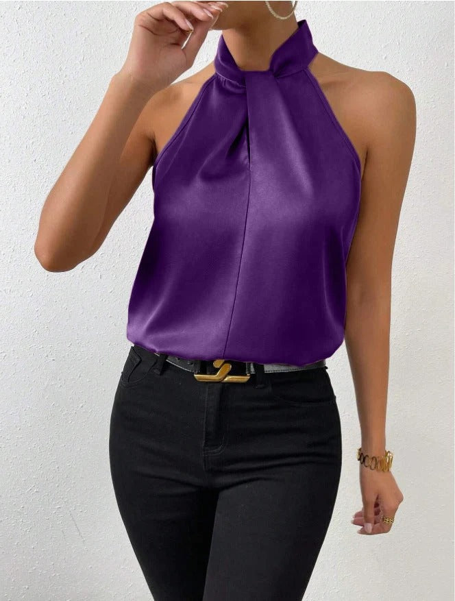 Women's Knot Neck Sleeveless Top