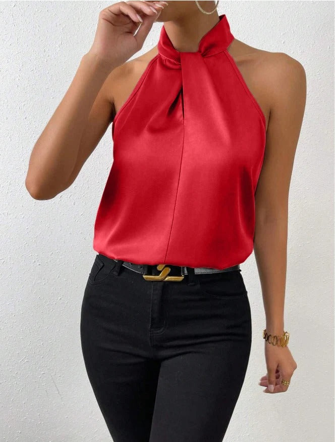 Women's Knot Neck Sleeveless Top