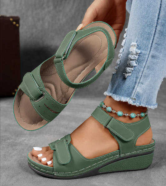 Orthopedic Wedge Sandals with Adjustable Straps