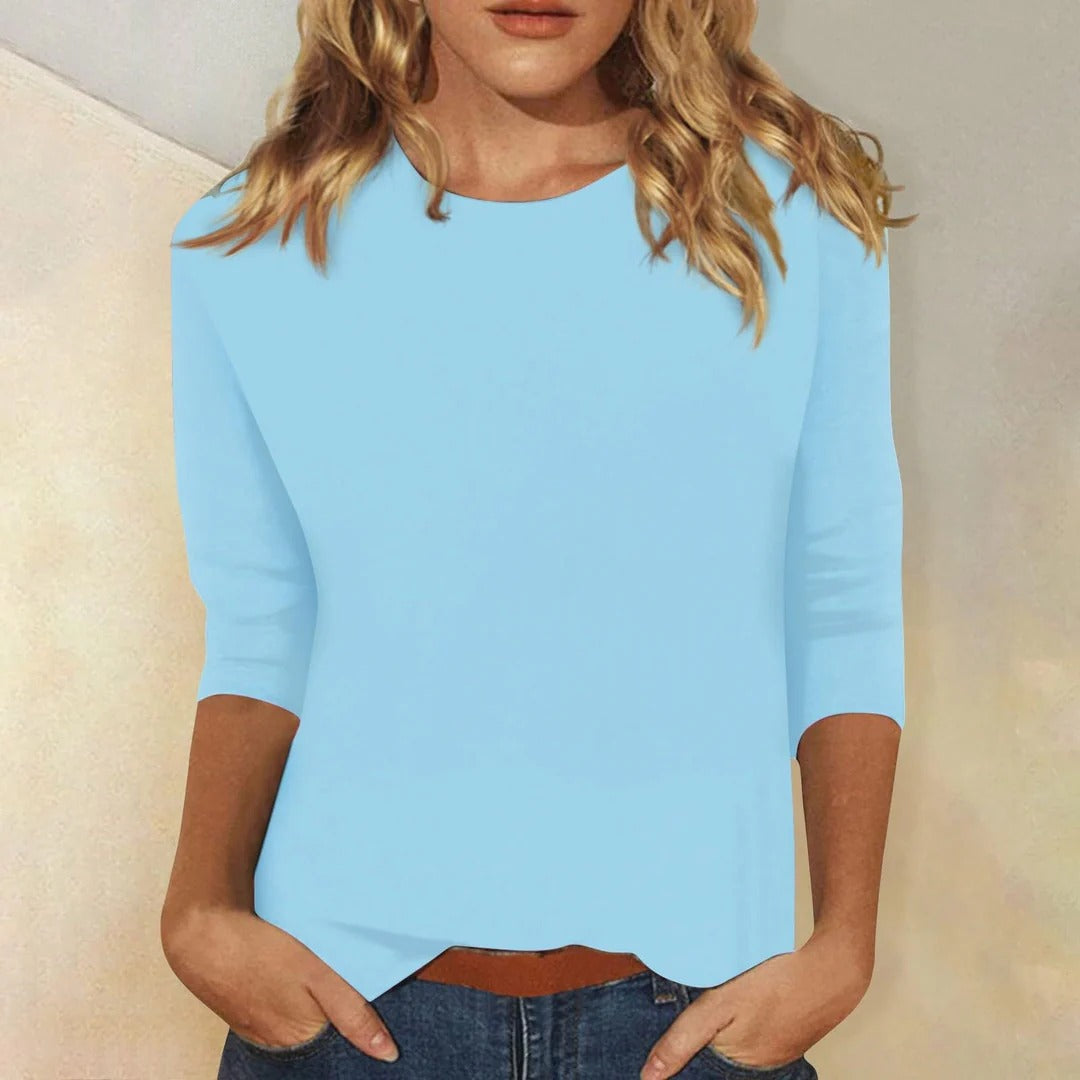 Women's Round Neck Three-Quarter Sleeve Tee