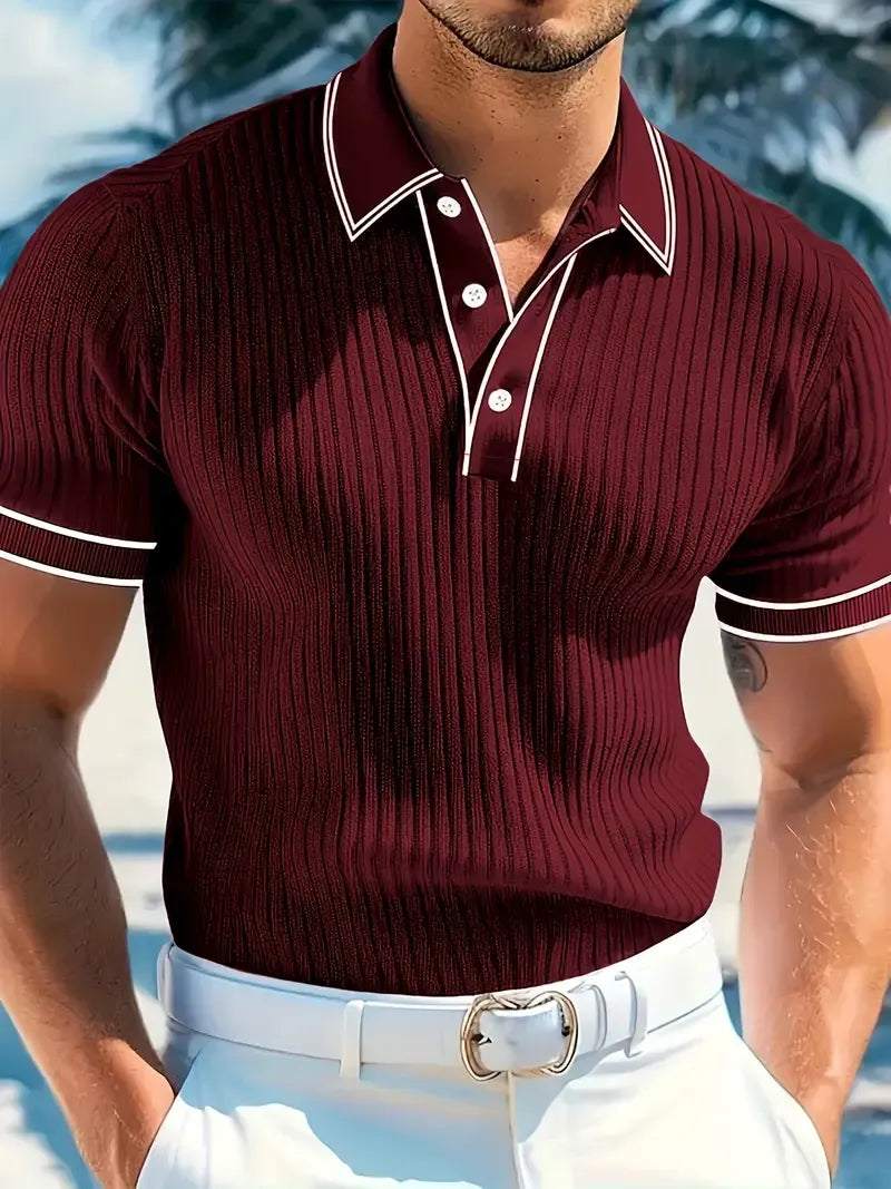 Men's Ribbed Polo Shirt