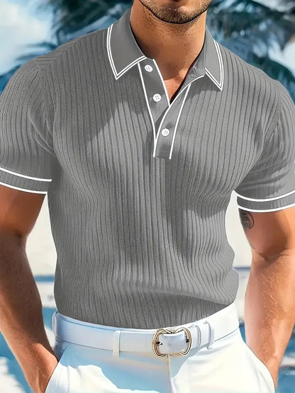 Men's Ribbed Polo Shirt