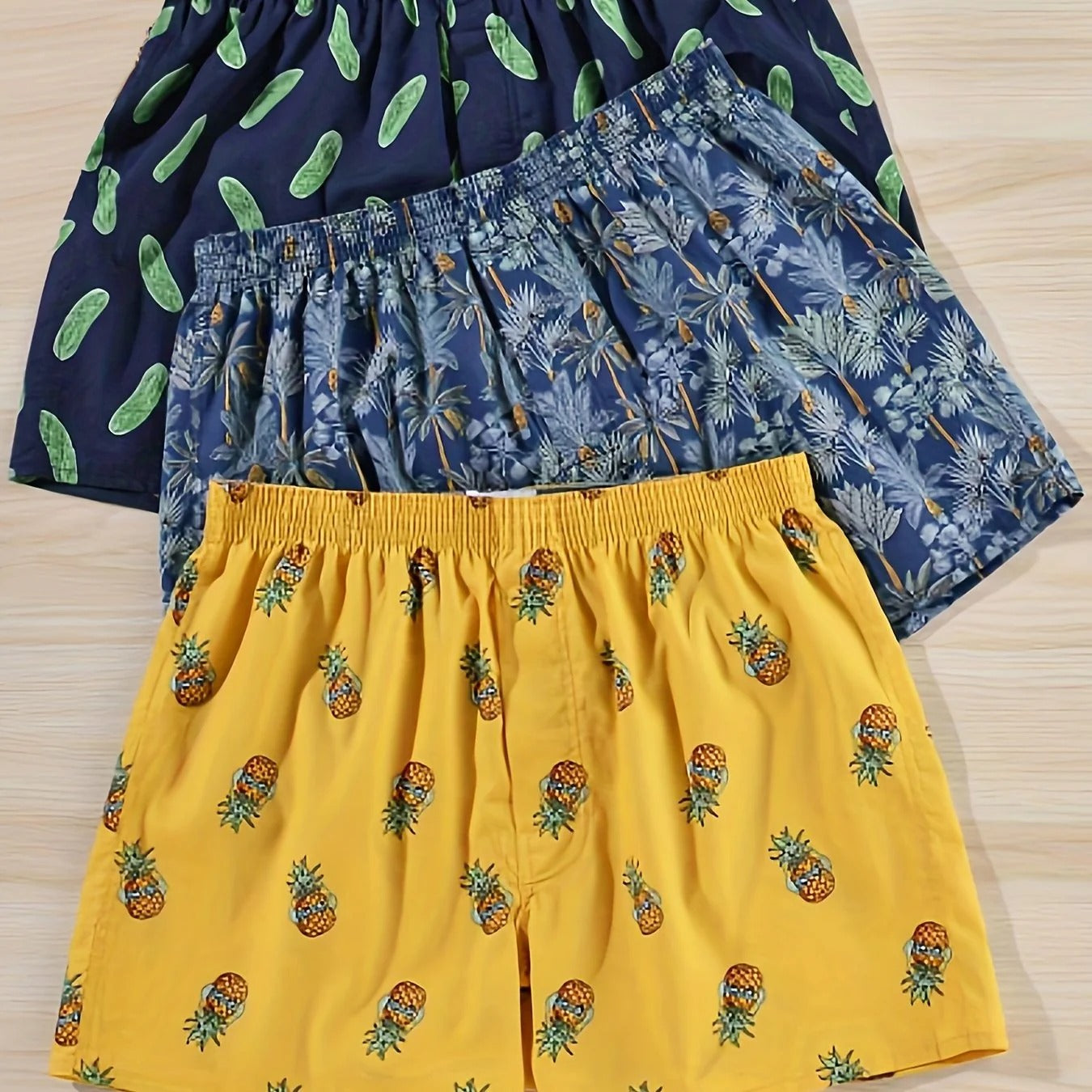 Men's Plant Print Boxers (Pack of 3)