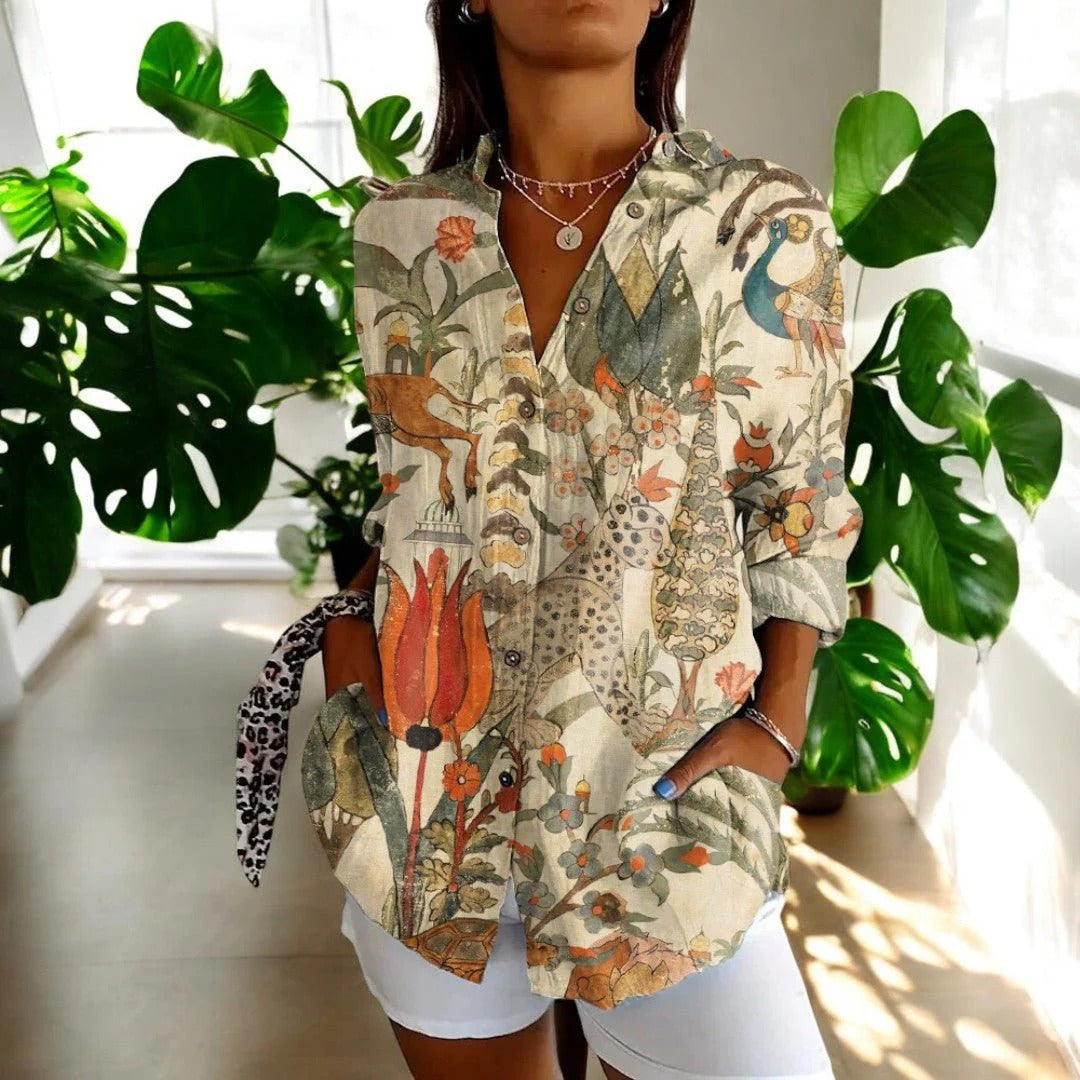 Women's Elegant Vintage Collared Blouse