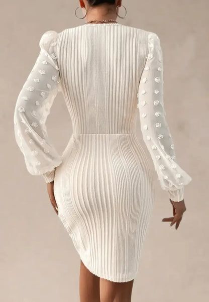 Sabrina Cream Tulle Sleeve Dress