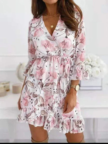 Clara Floral Ruffle Sleeve Dress