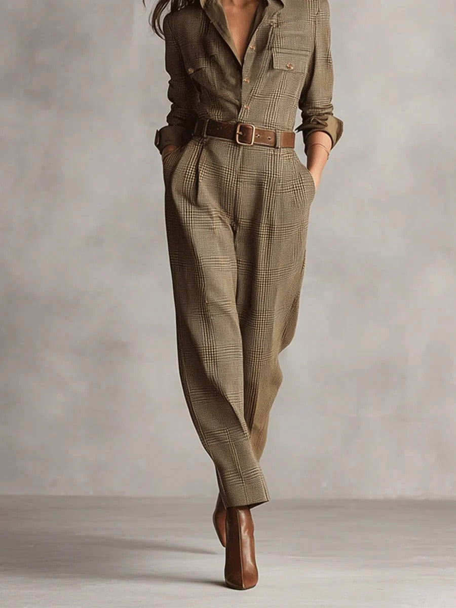 Aurelia Tweed Utility Jumpsuit