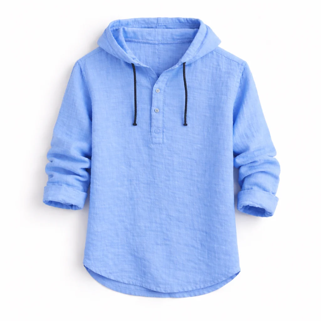 Linen Hooded Shirt