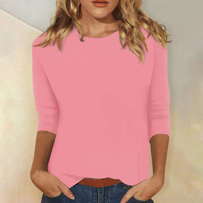 Women's Round Neck Three-Quarter Sleeve Tee