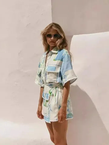 Arya Geometric Print Summer Set