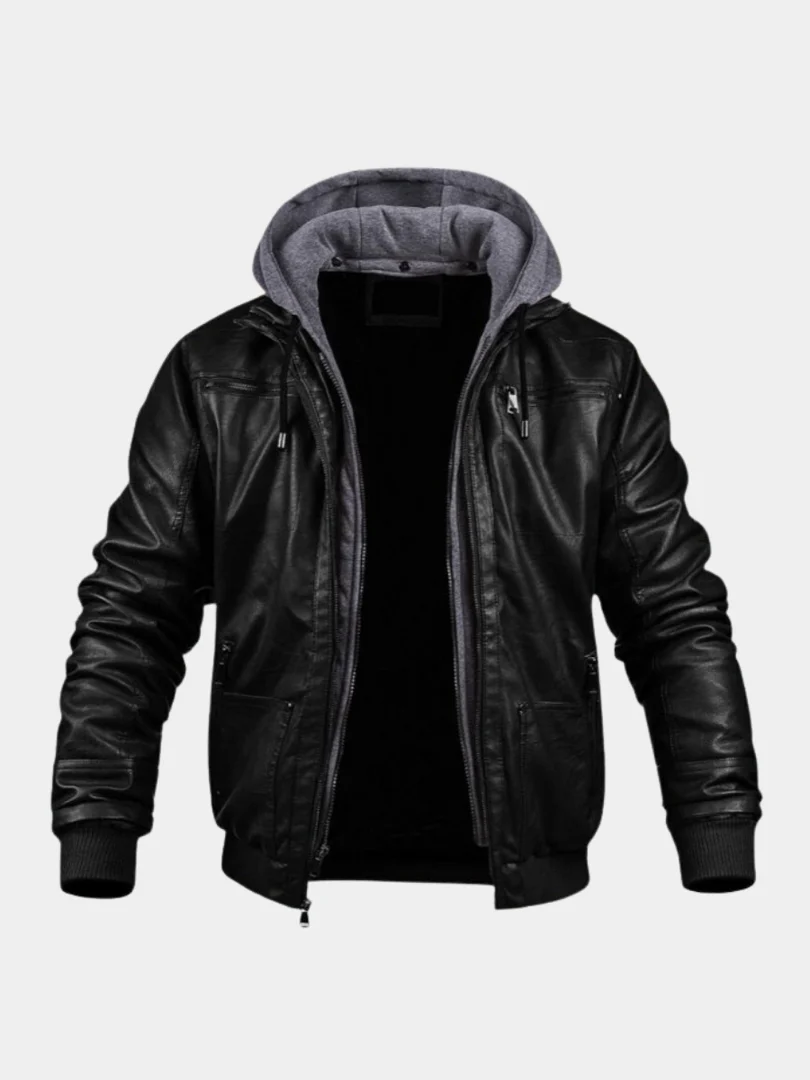 Luxury Leather Jacket with Modern Details
