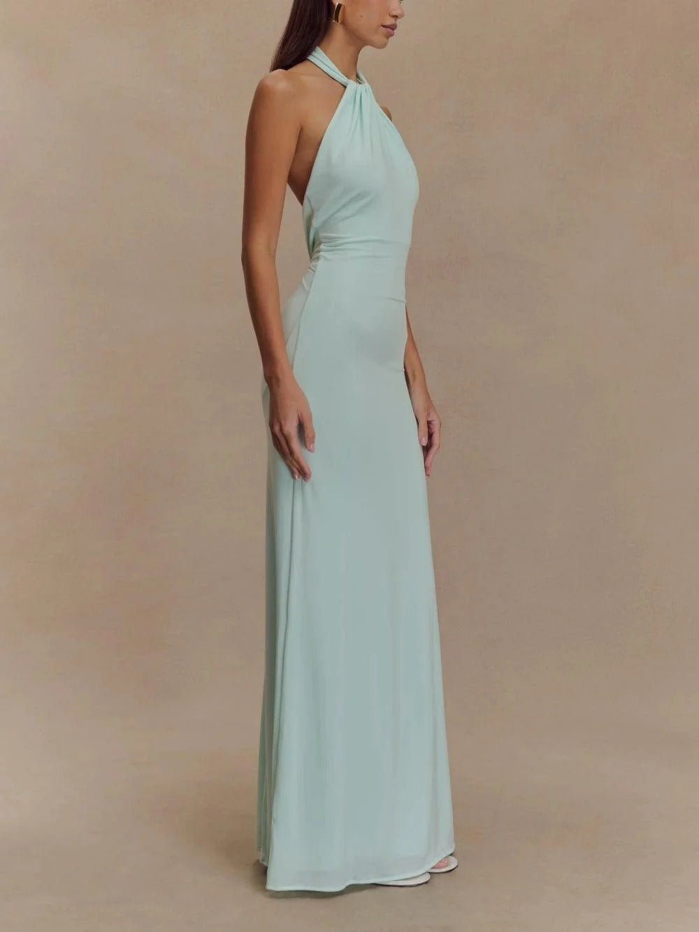 Megan Slinky Halter Maxi Dress