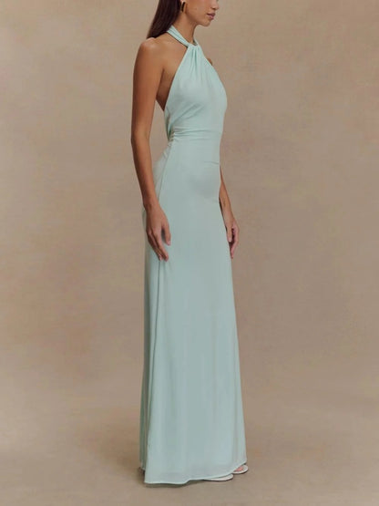 Megan Slinky Halter Maxi Dress