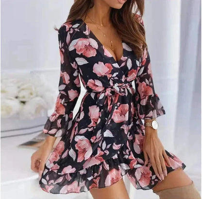 Clara Floral Ruffle Sleeve Dress