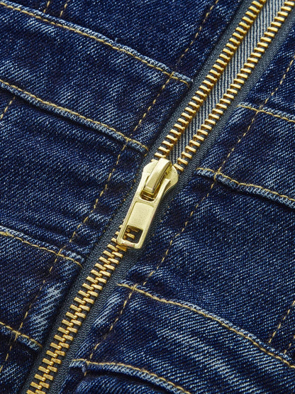 Iris Double Buckle Denim Dress