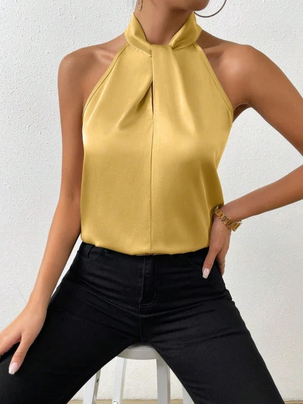 Women's Knot Neck Sleeveless Top