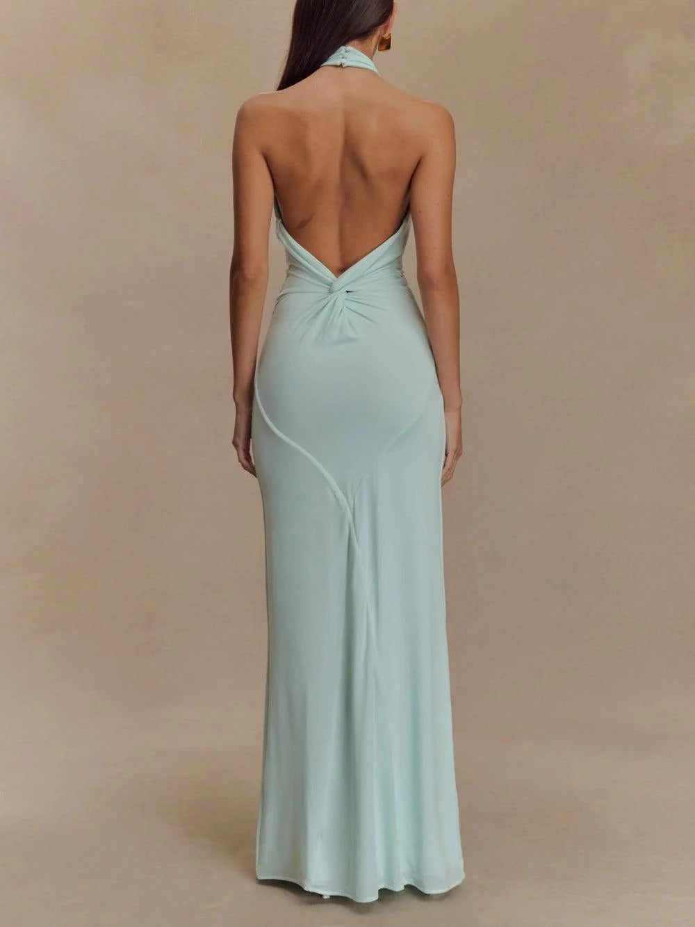 Megan Slinky Halter Maxi Dress