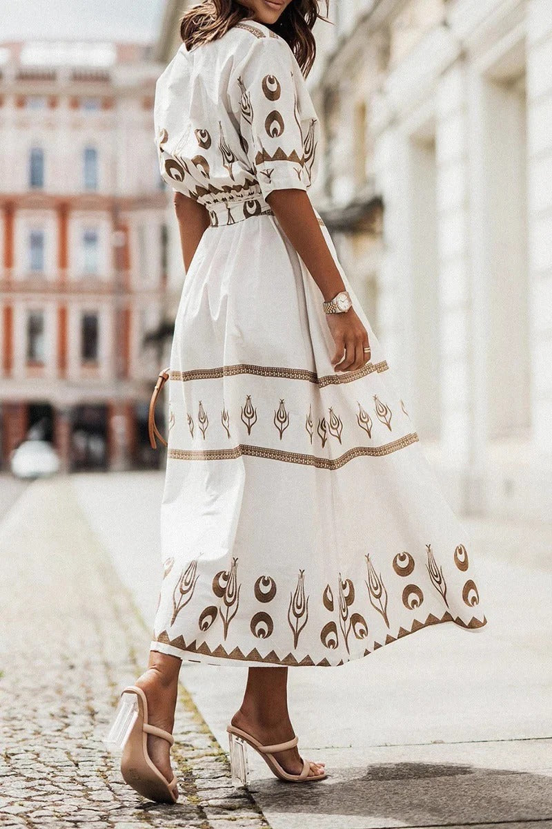Madeleine Boho Print Midi Dress