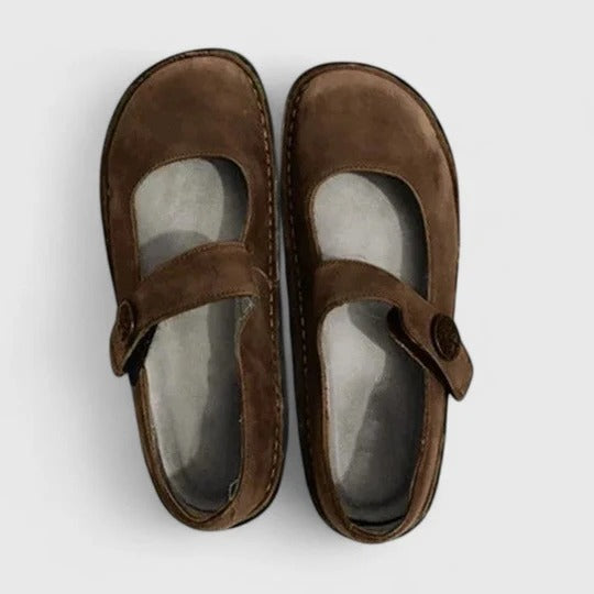 Women's Mary Jane Flats with Velcro Strap