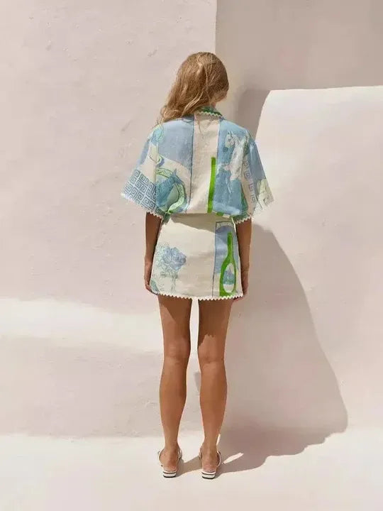 Arya Geometric Print Summer Set