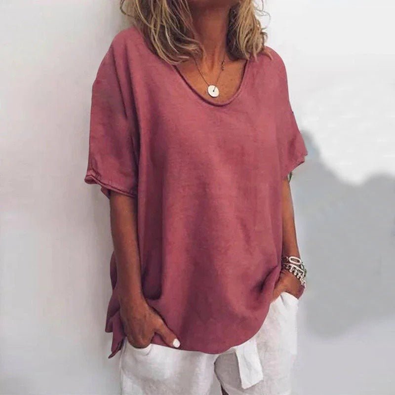 Oversized Cotton Knit T-Shirt