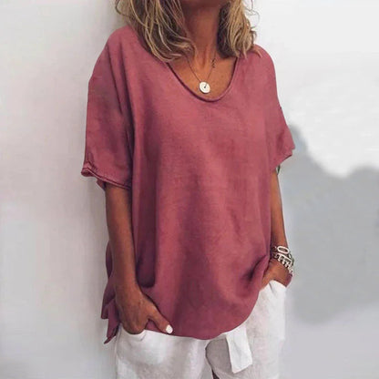 Oversized Cotton Knit T-Shirt