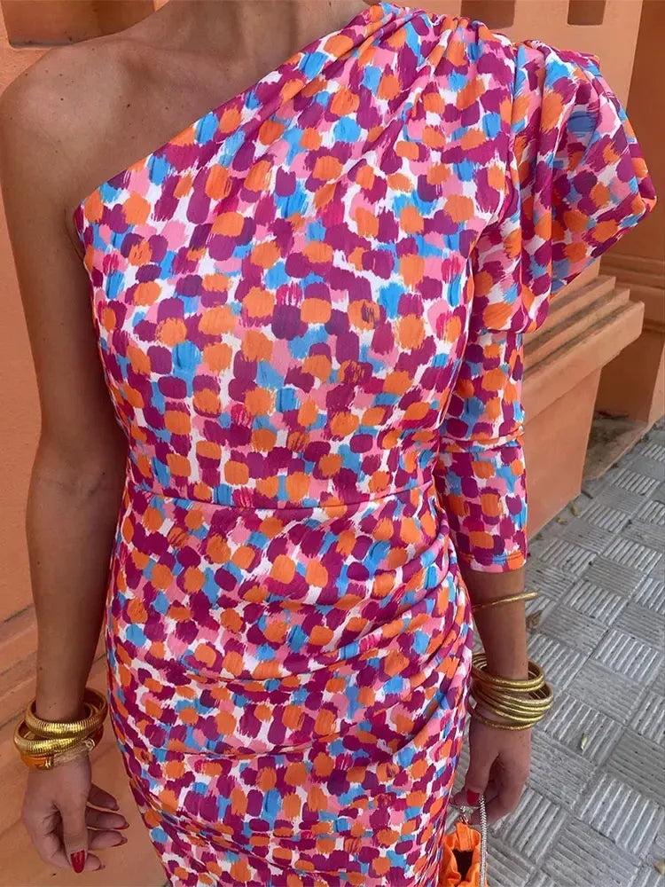 Nicki One-Shoulder Midi Dress