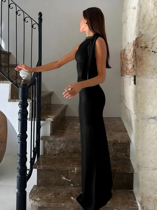Willow Shoulder Tie Evening Dress