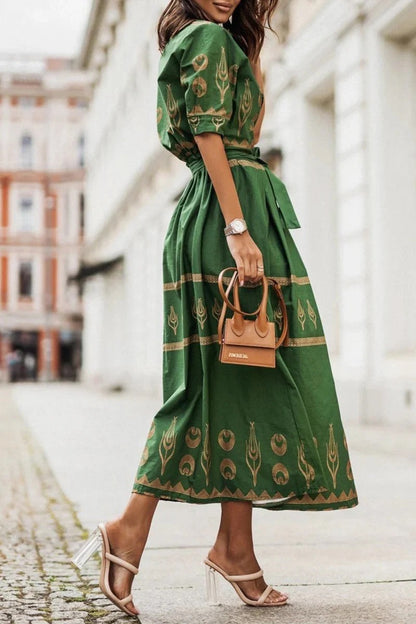 Madeleine Boho Print Midi Dress