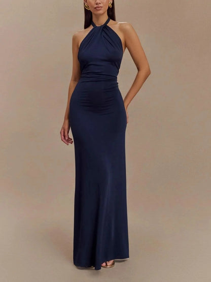 Megan Slinky Halter Maxi Dress