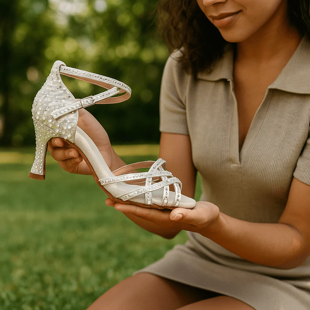 Women's Satin Crystal Dance Shoes