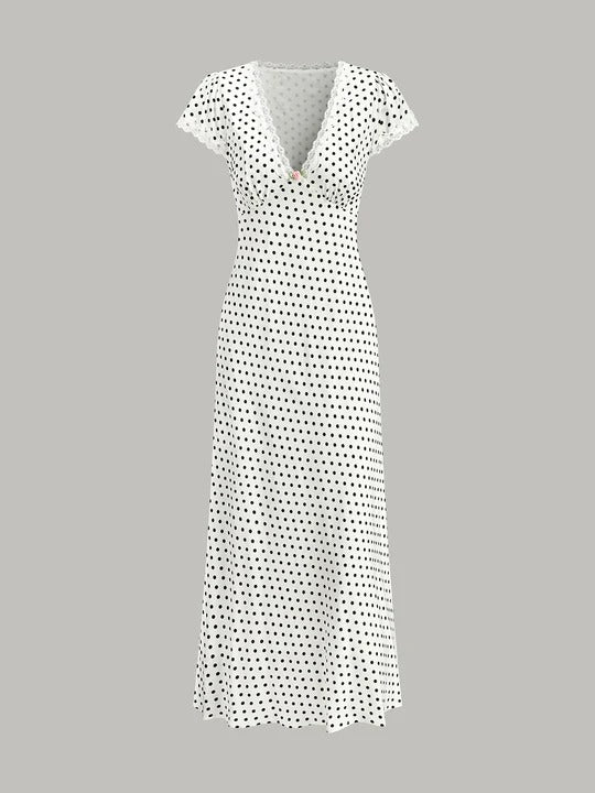 Valda Polka Dot Lace Dress