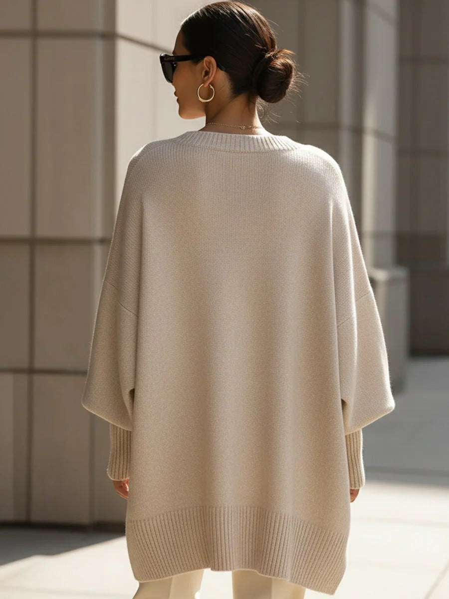 Oversized Asymmetrical Merino Wool Sweater