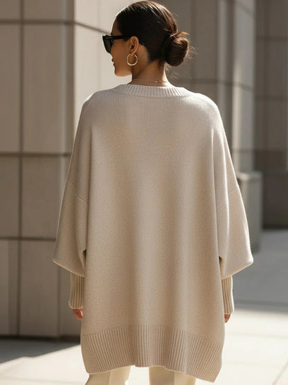 Oversized Asymmetrical Merino Wool Sweater