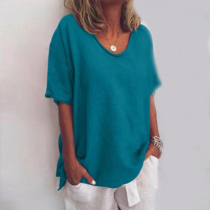 Oversized Cotton Knit T-Shirt